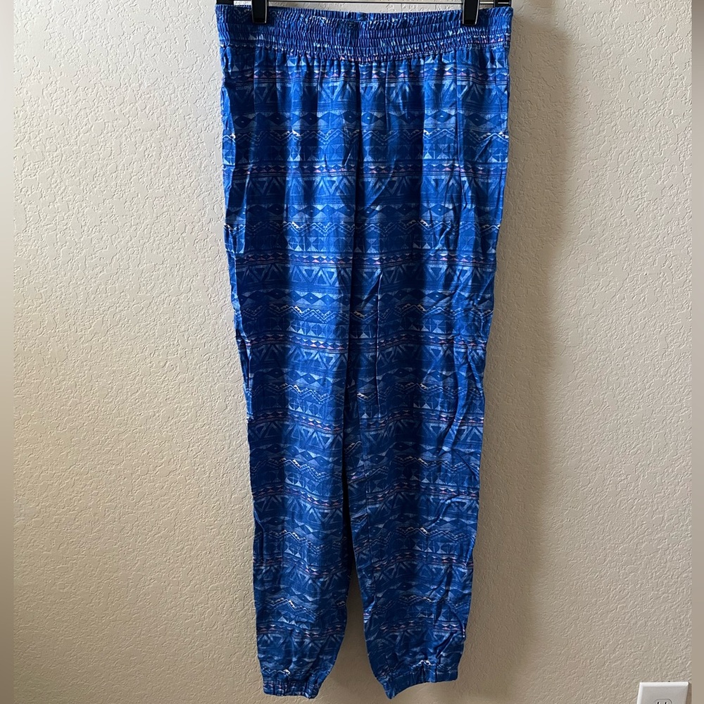 Hollister Women’s Blue Geometric Print Pull-On Lounge Jogger Pants Size M